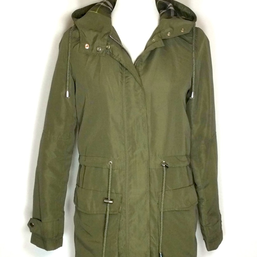 Lightweight Fully Lined Army Green Jacket W/Hood - image 1